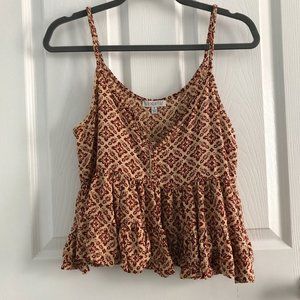 Flowy Ruffled Tank Top with Braided Straps